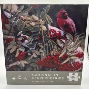 Hallmark Cardinal In Pepperberries Jigsaw Puzzle 1000 pc Nature New